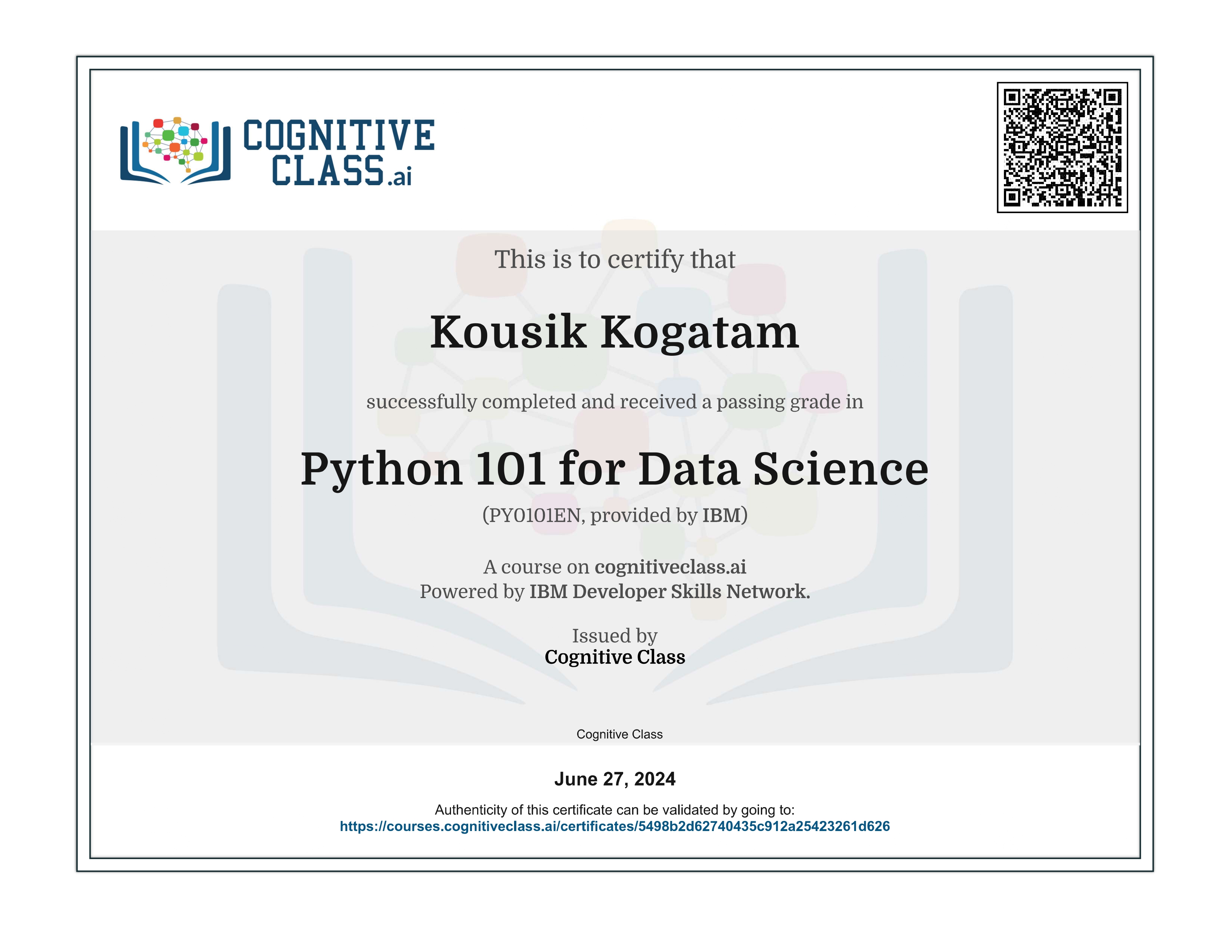 Certificate 1